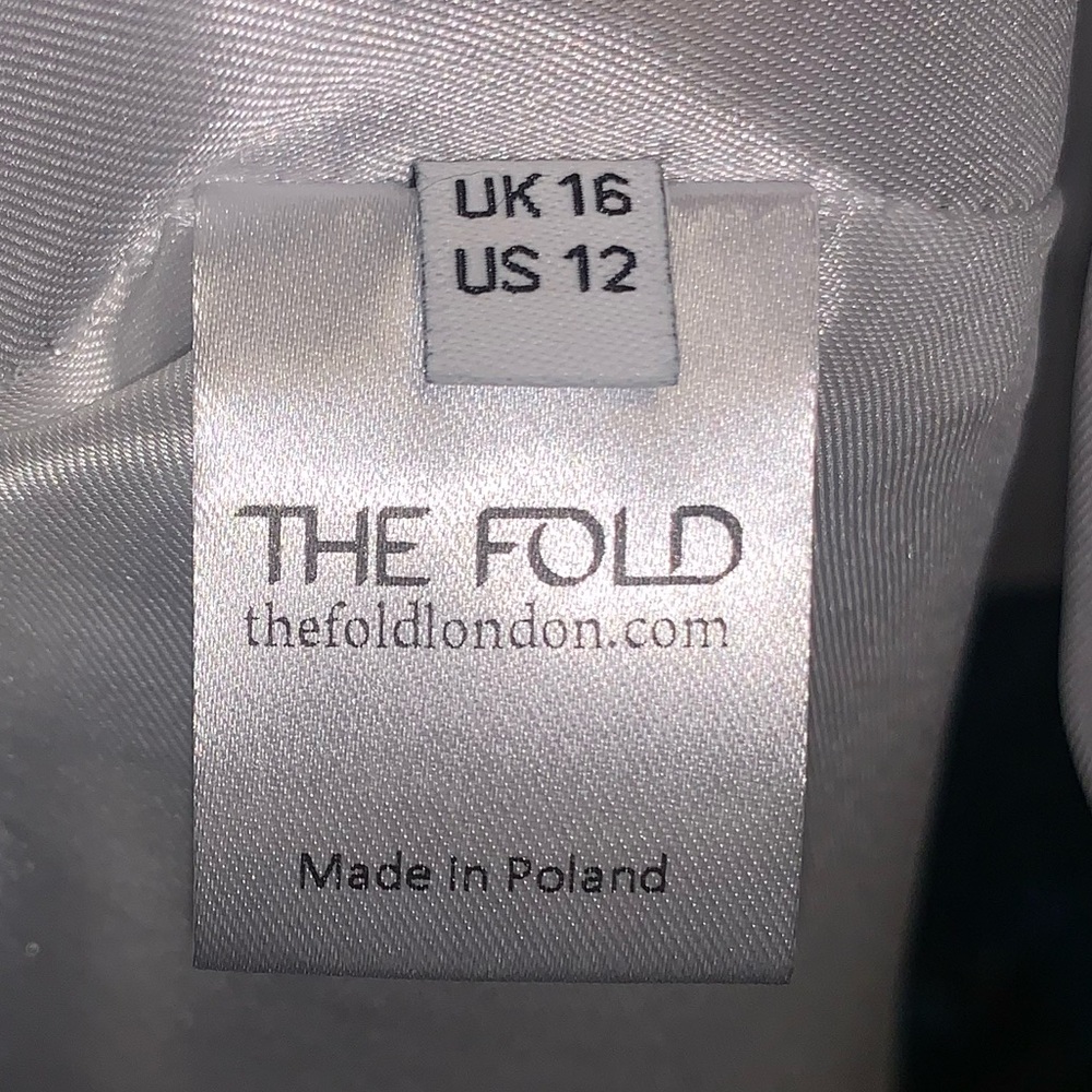 The Fold London Livorno Midi Dress French Navy Blue Ivory Floral Dress 12 NEW - Picture 6 of 7